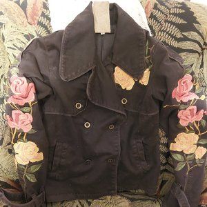 Da Nang Vintage Hand Rose Embroidered Short Jacket
